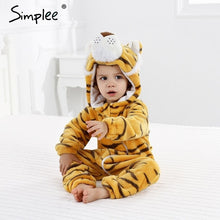Load image into Gallery viewer, Baby Sleepwear Boys Girls Cosplay Cartoon Stitch Cat Rabbit Panda Winter Hooded Children Clothes Infant Jumpsuits